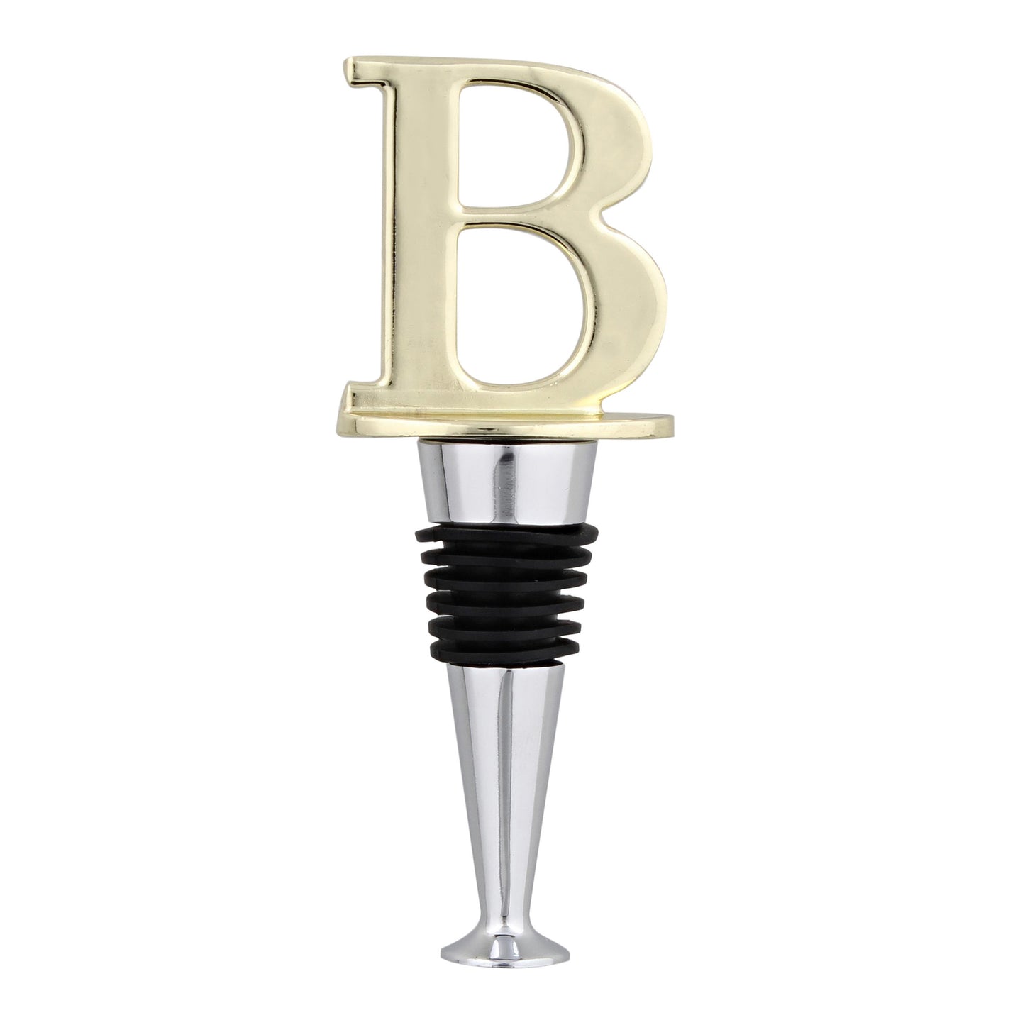Reusable Wine Cork Bottle Wine Stopper Top Closer Seal, Brass “B”