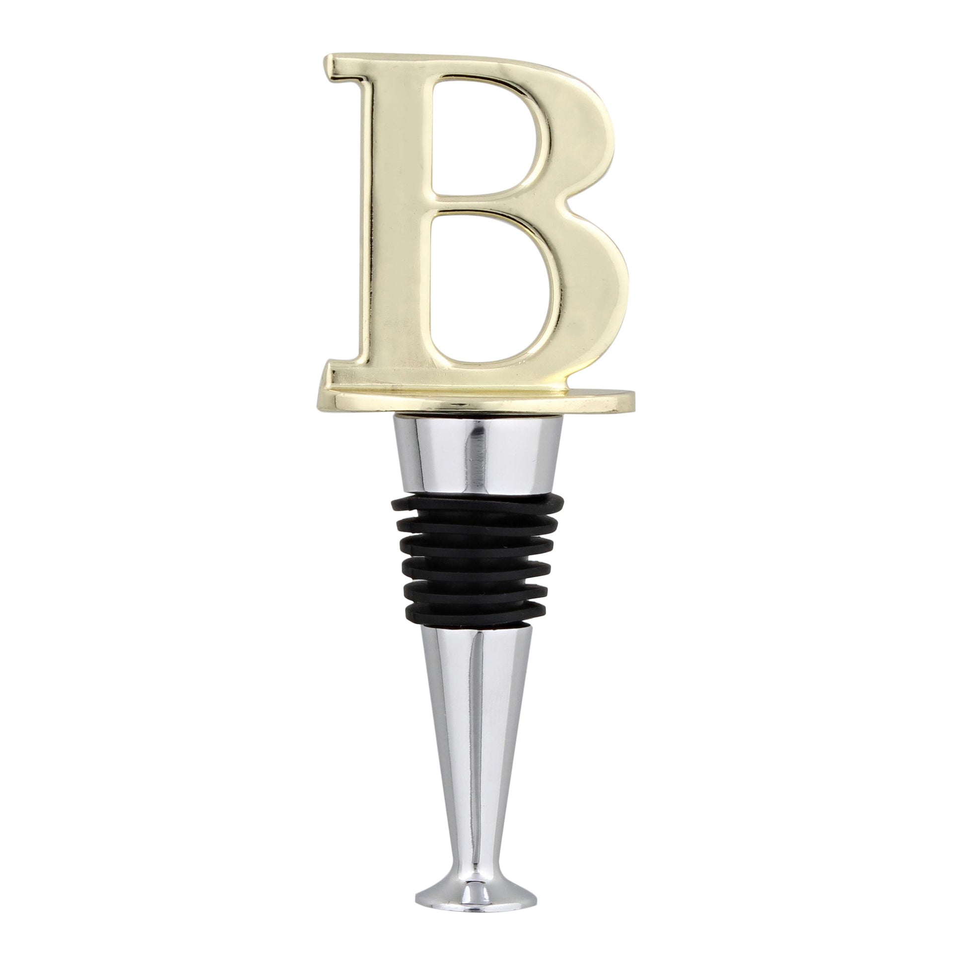 Reusable Wine Cork Bottle Wine Stopper Top Closer Seal, Brass “B”