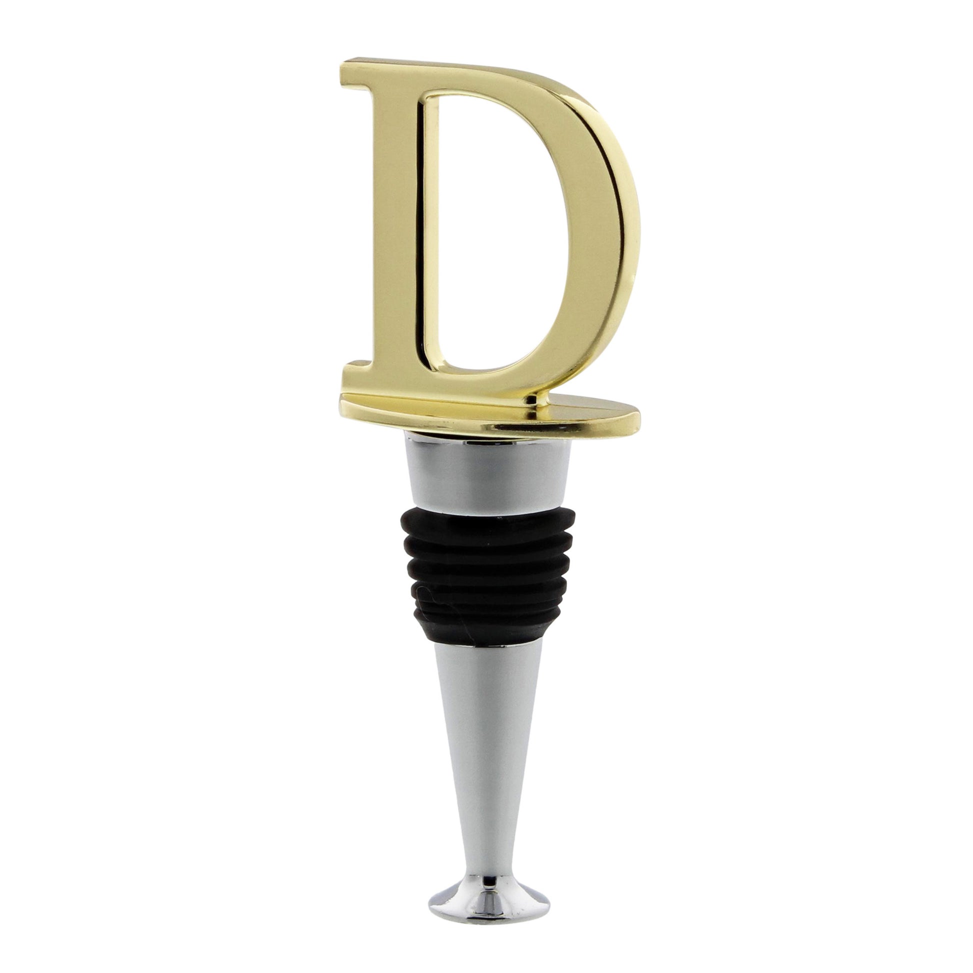 Reusable Wine Cork Bottle Wine Stopper Top Closer Seal, Brass “D”