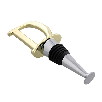 Reusable Wine Cork Bottle Wine Stopper Top Closer Seal, Brass “D”