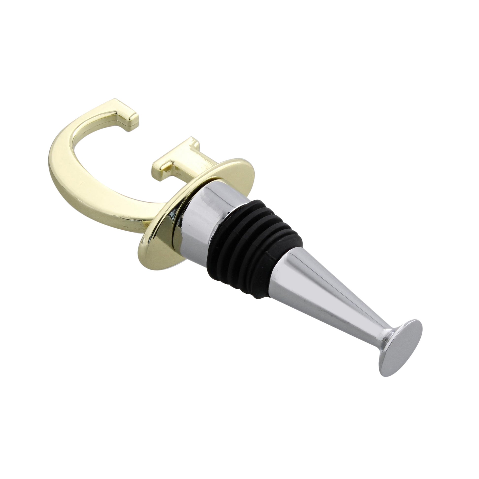 Reusable Wine Cork Bottle Wine Stopper Top Closer Seal, Brass “G”