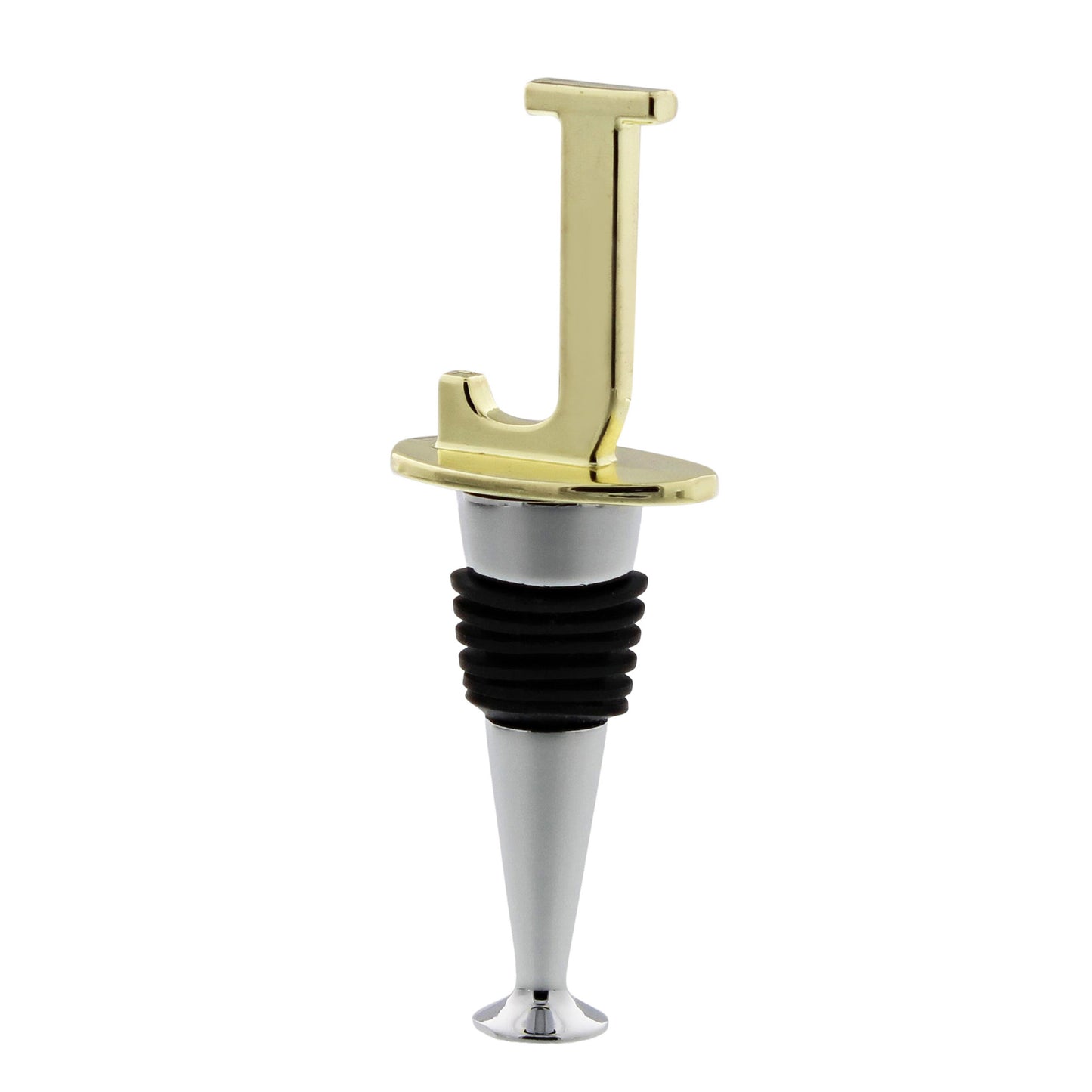 Reusable Wine Cork Bottle Wine Stopper Top Closer Seal, Brass “J”