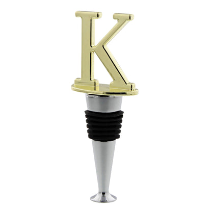 Reusable Wine Cork Bottle Wine Stopper Top Closer Seal, Brass “K”