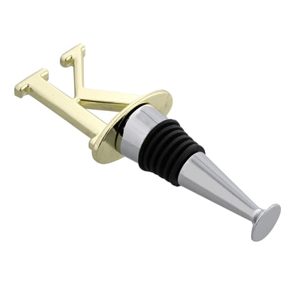 Reusable Wine Cork Bottle Wine Stopper Top Closer Seal, Brass “K”