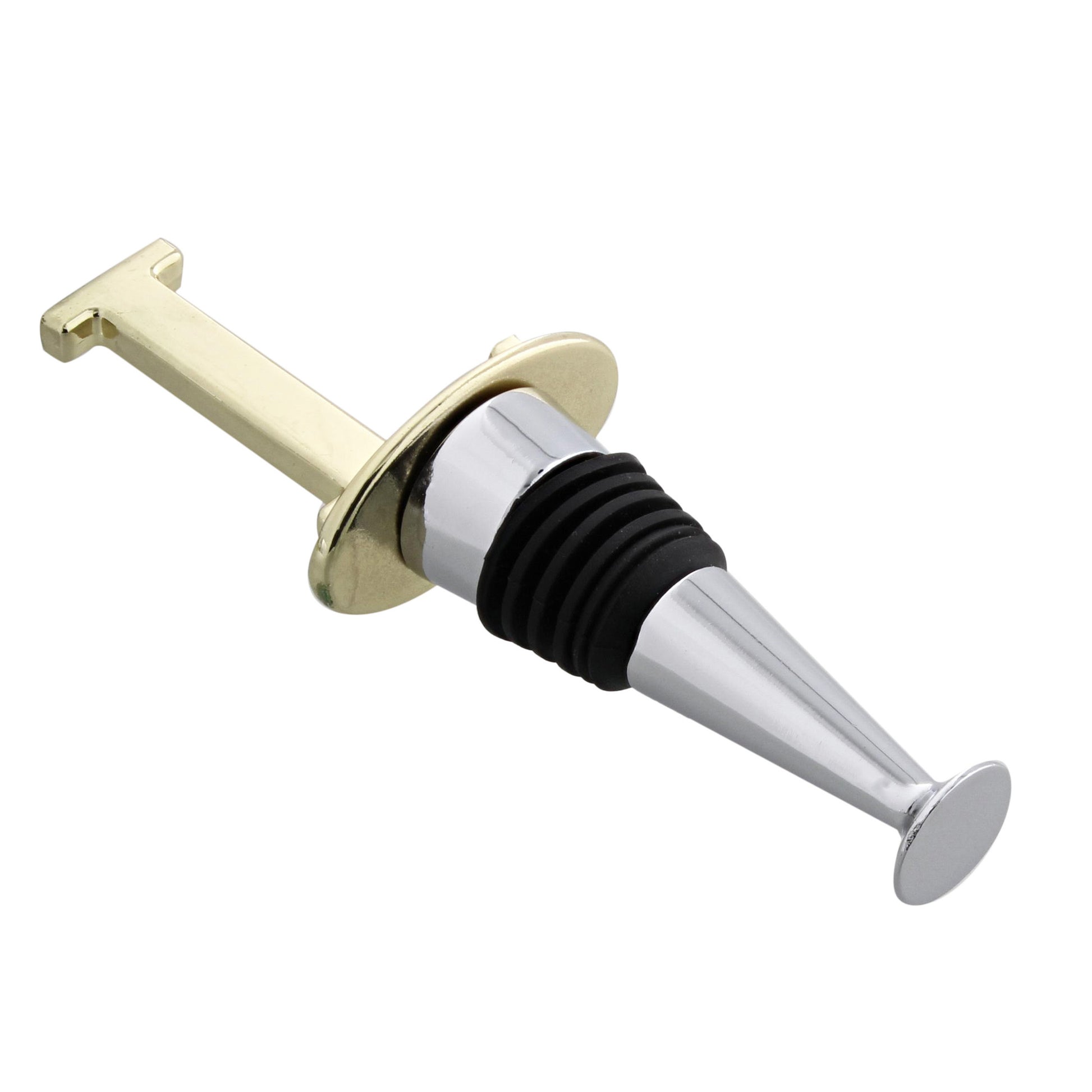 Reusable Wine Cork Bottle Wine Stopper Top Closer Seal, Brass “L”