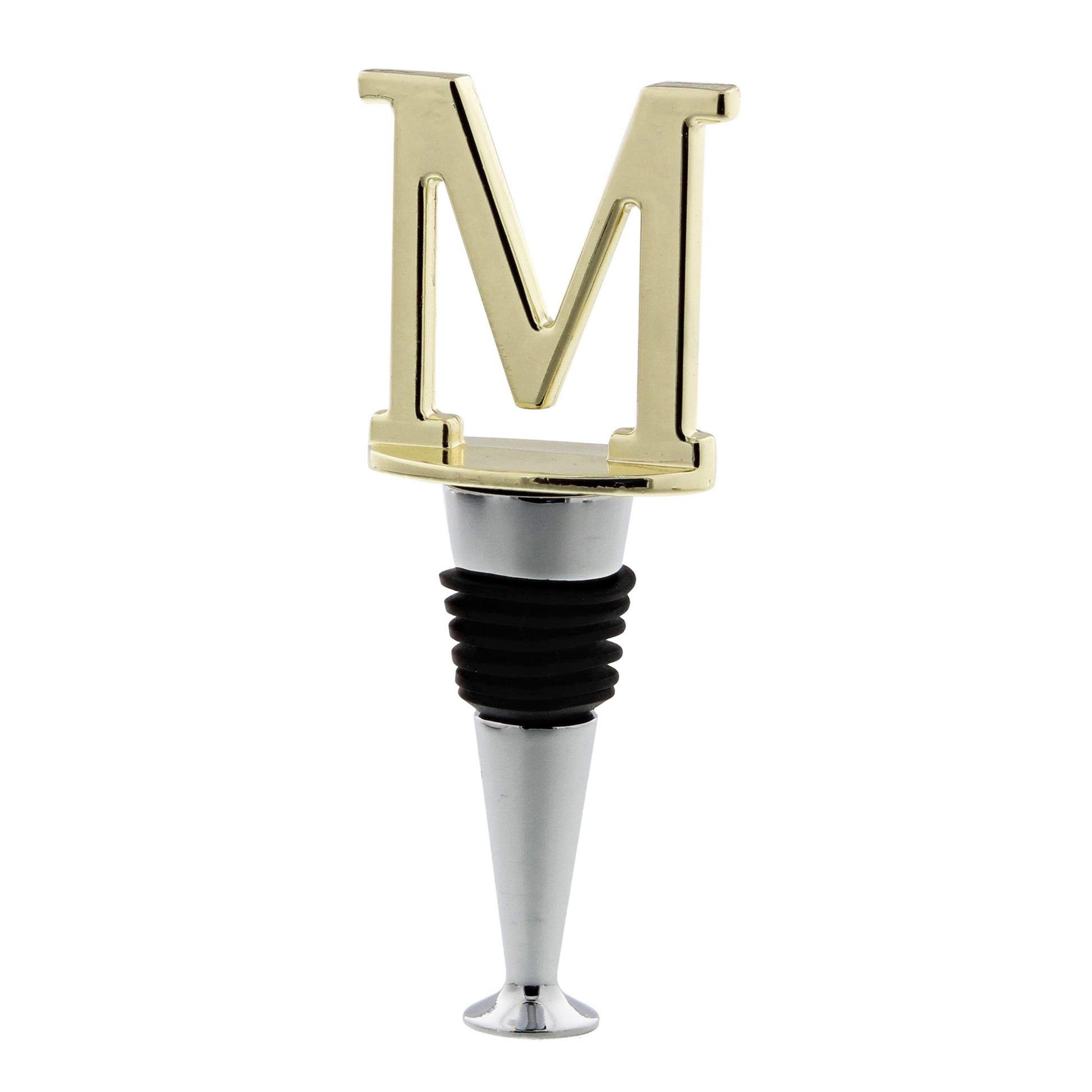 Reusable Wine Cork Bottle Wine Stopper Top Closer Seal, Brass “M”