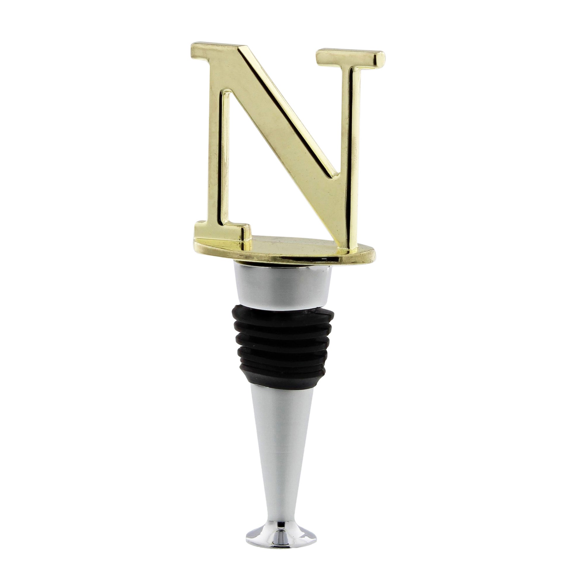 Reusable Wine Cork Bottle Wine Stopper Top Closer Seal, Brass “N”