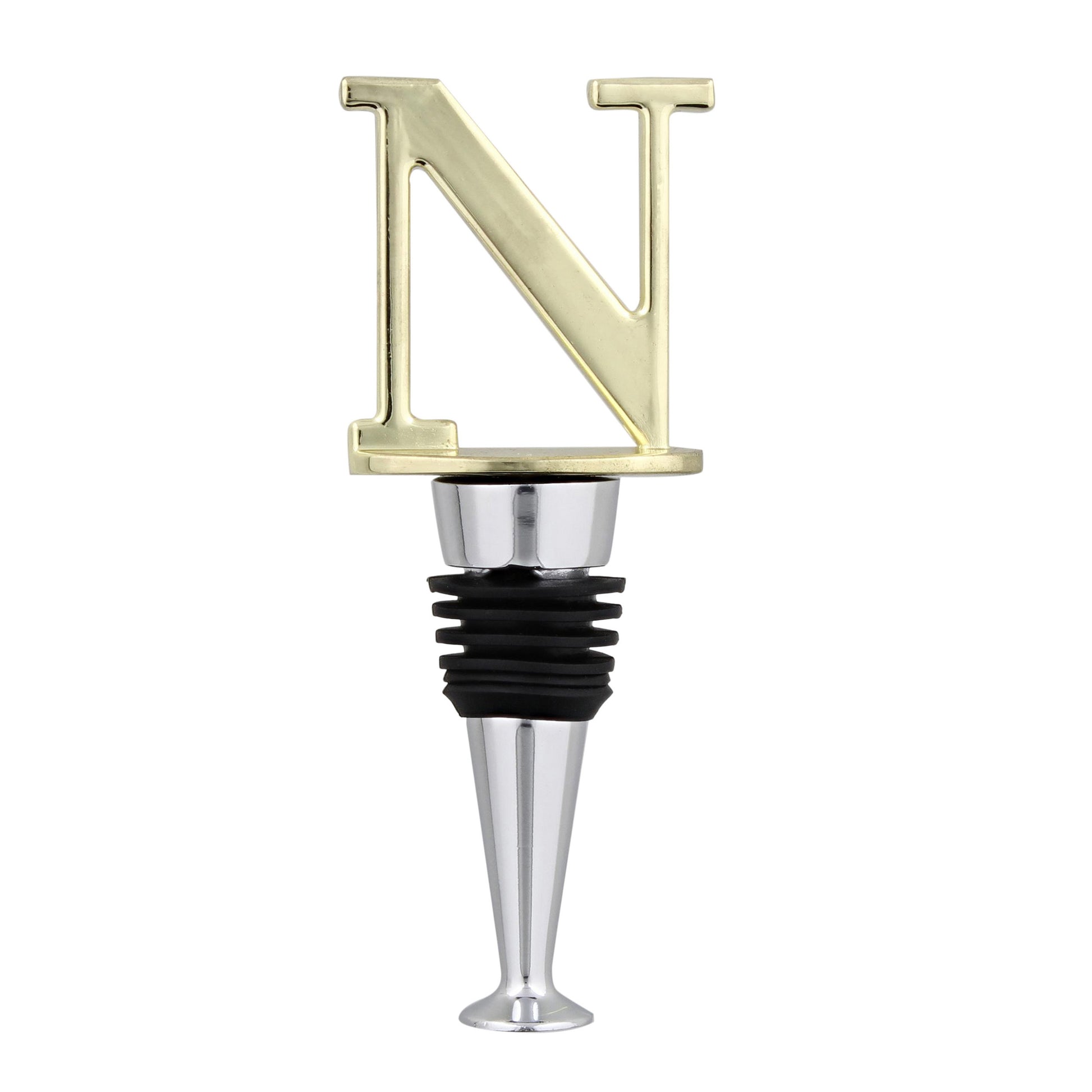 Reusable Wine Cork Bottle Wine Stopper Top Closer Seal, Brass “N”