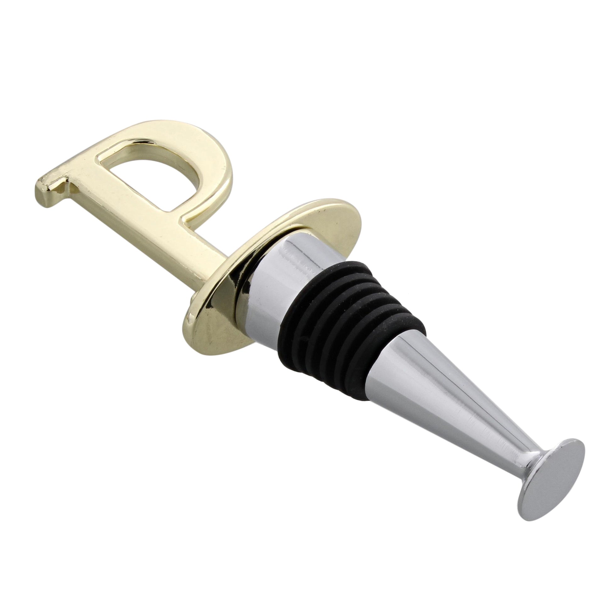 Reusable Wine Cork Bottle Wine Stopper Top Closer Seal, Brass “P”