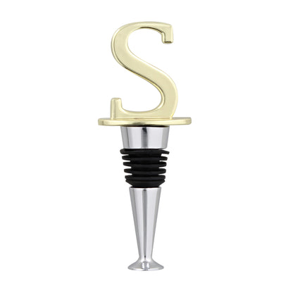 Reusable Wine Cork Bottle Wine Stopper Top Closer Seal, Brass “S”