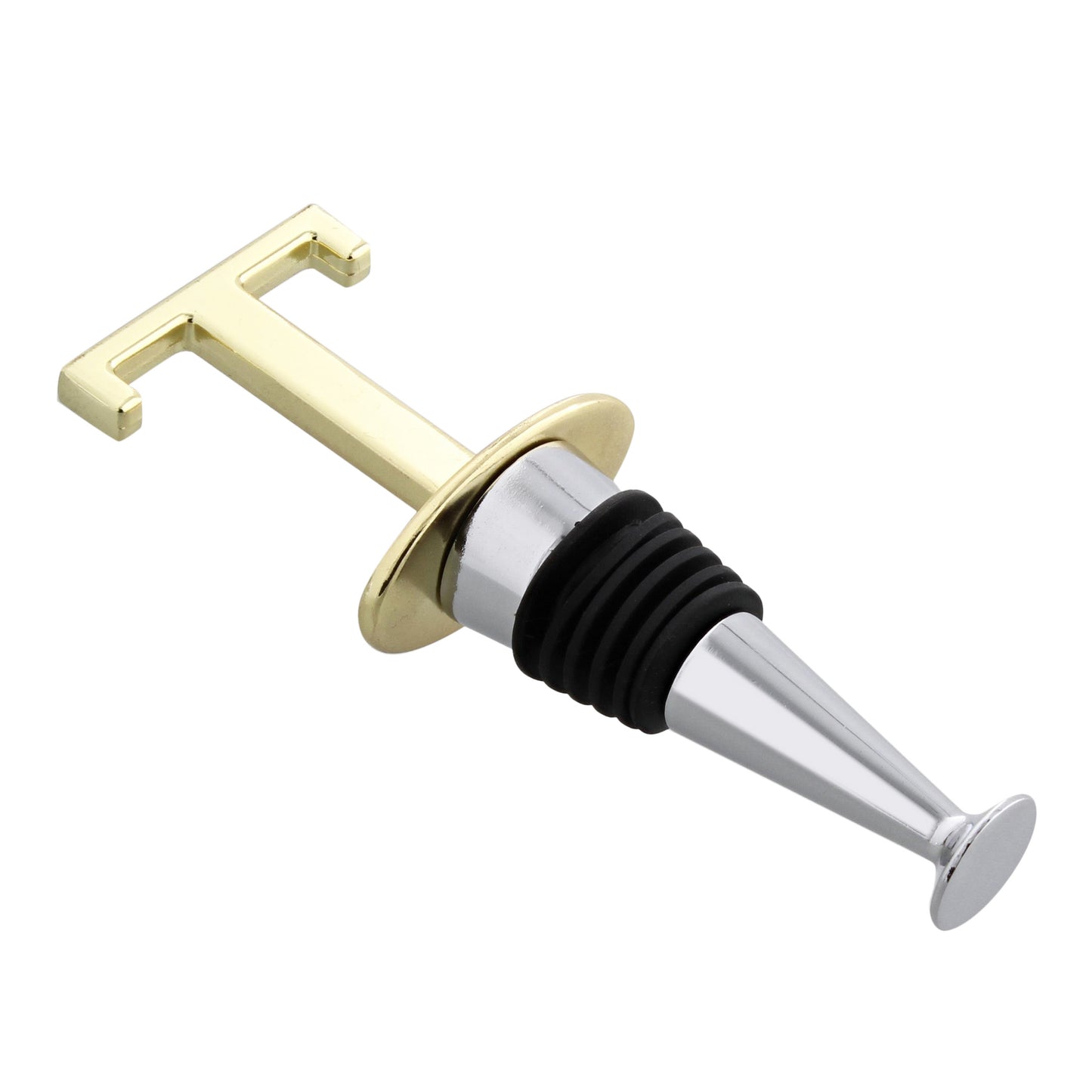 Reusable Wine Cork Bottle Wine Stopper Top Closer Seal, Brass “T”
