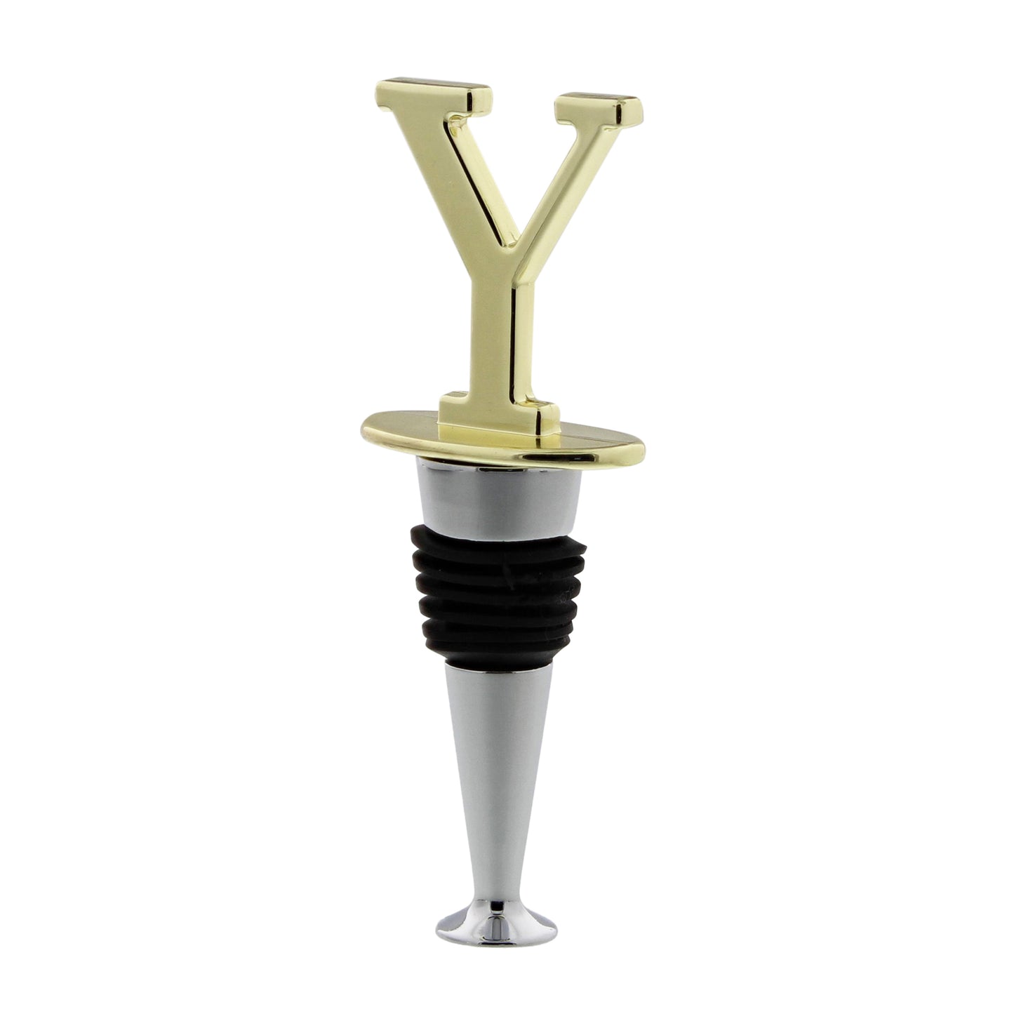 Reusable Wine Cork Bottle Wine Stopper Top Closer Seal, Brass “Y”