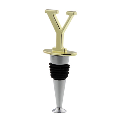 Reusable Wine Cork Bottle Wine Stopper Top Closer Seal, Brass “Y”