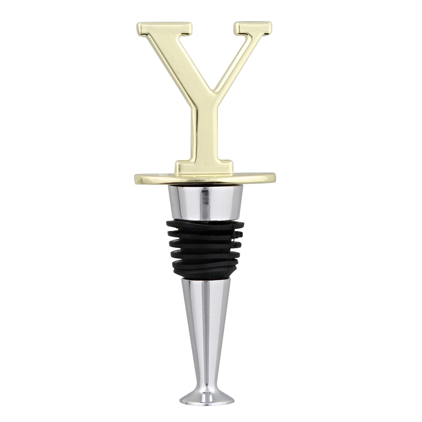 Reusable Wine Cork Bottle Wine Stopper Top Closer Seal, Brass “Y”