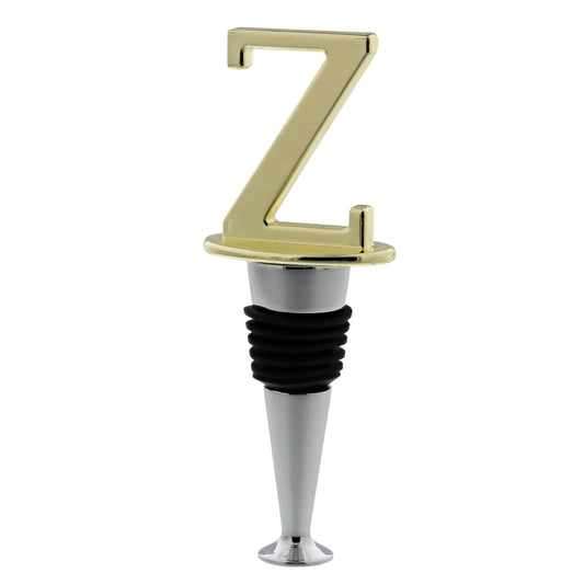 Reusable Wine Cork Bottle Wine Stopper Top Closer, Brass Letter