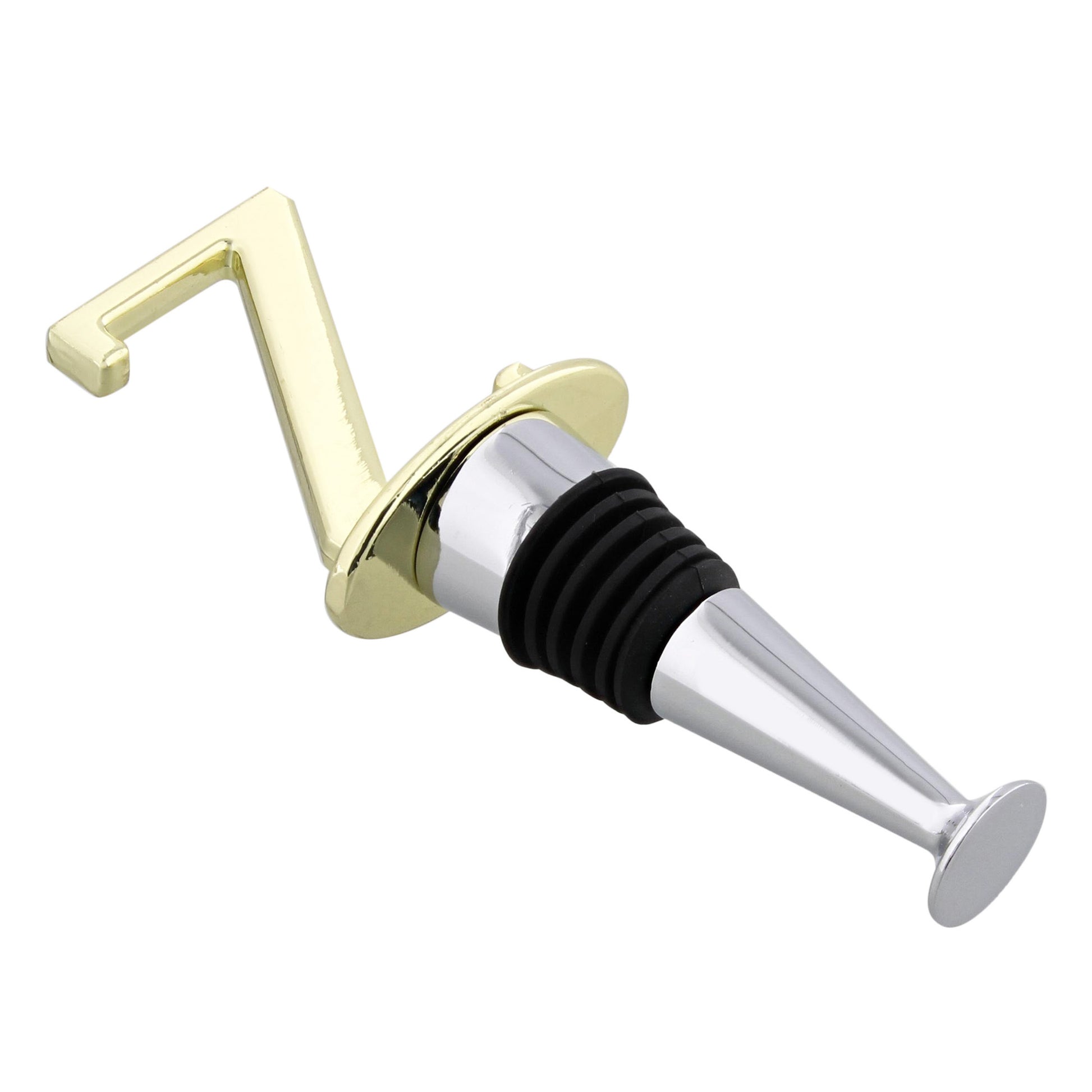 Reusable Wine Cork Bottle Wine Stopper Top Closer Seal, Brass “Z”