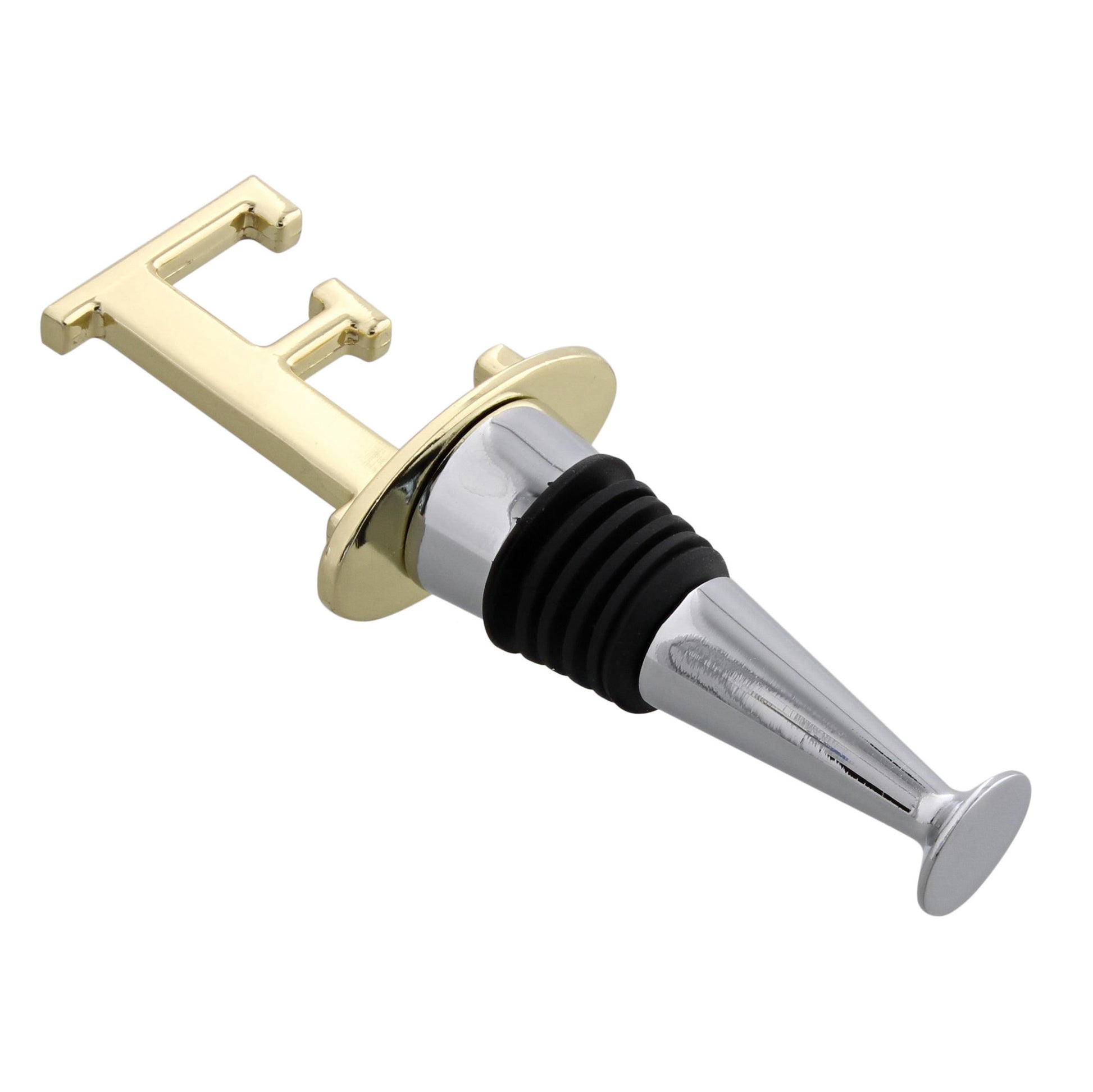 Reusable Wine Cork Bottle Wine Stopper Top Closer Seal, Brass “E”