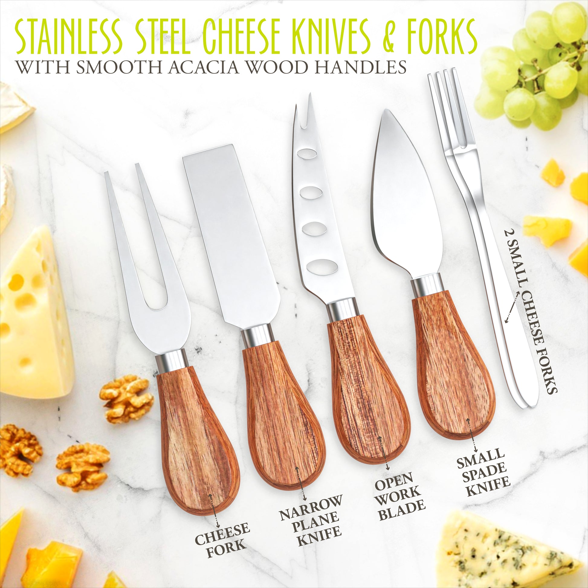 Square Acacia Wood Large Charcuterie Boards with Bowls and Knife Set