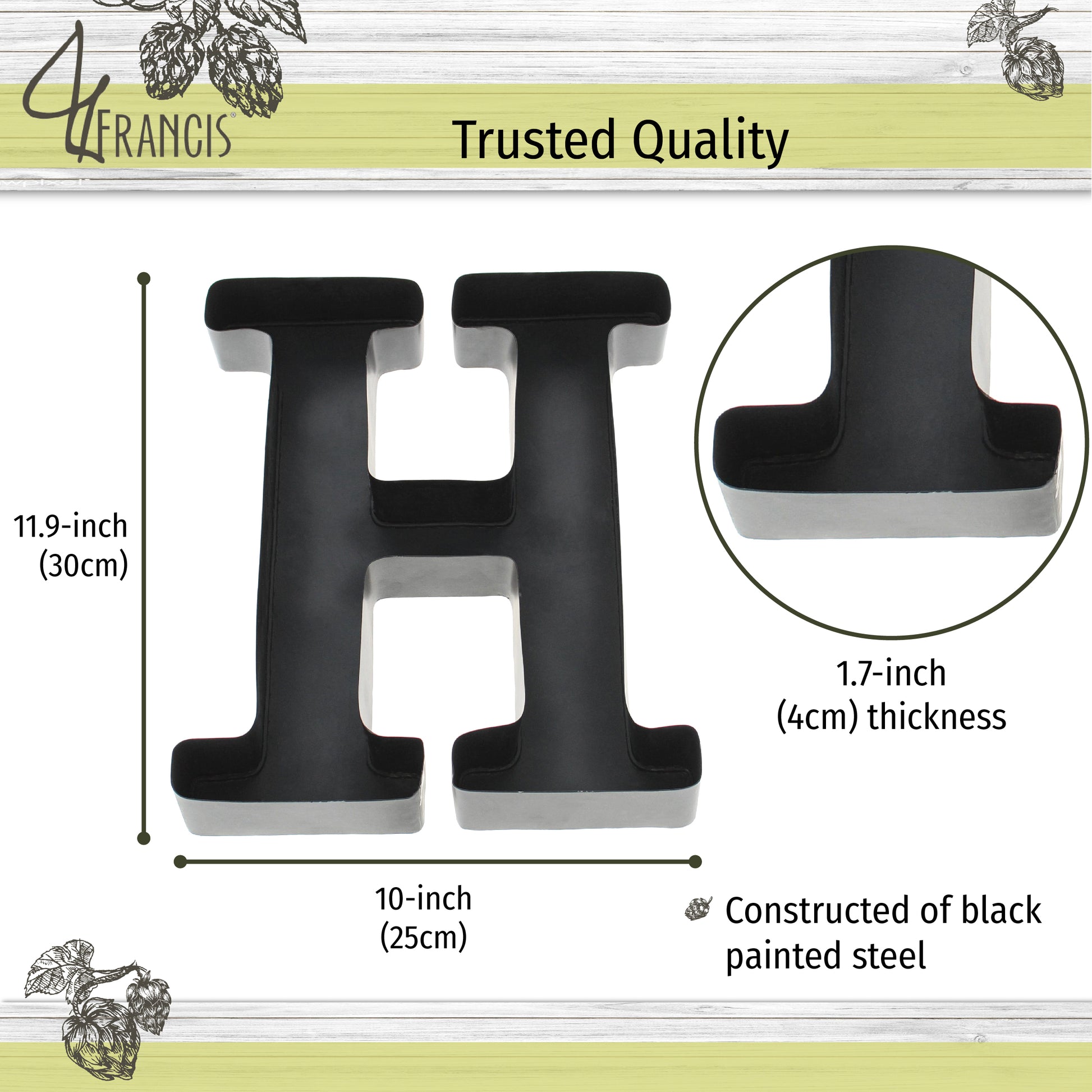 H-Shaped Letter Wine Cork Holder Decor Metal Container for Wine Corks