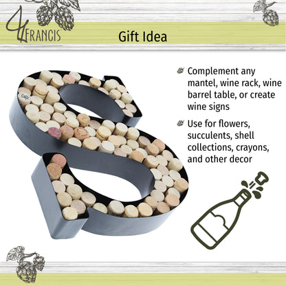 S-Shaped Letter Wine Cork Holder Decor Metal Container for Wine Corks