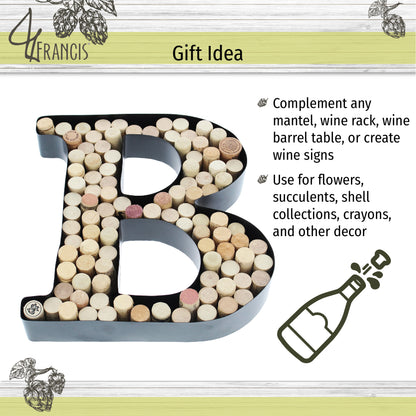 B-Shaped Letter Wine Cork Holder Decor Metal Container for Wine Corks