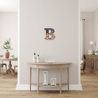 B-Shaped Letter Wine Cork Holder Decor Metal Container for Wine Corks