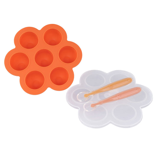Food Container Meal Prep Freezer Tray with Thin Lid and 2pk Spoon Set