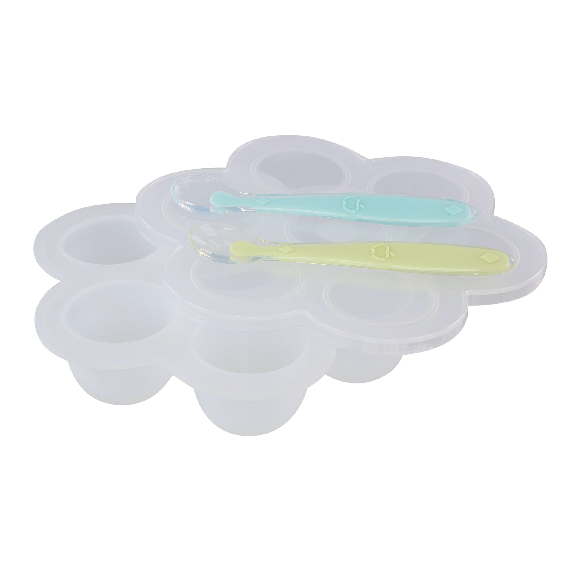 Clear Food Container Freezer Tray with Thick Lid and 2pk Spoons