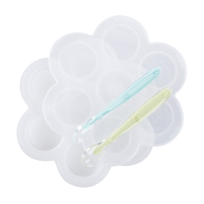 Clear Food Container Freezer Tray with Thick Lid and 2pk Spoons