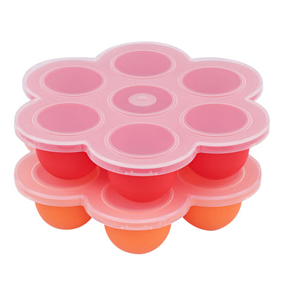 Food Container with Thin Lid - 2PK Orange and Red Meal Prep Container