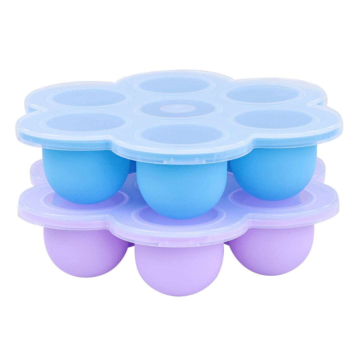 Food Container with Thin Lid - 2PK Blue and Purple Meal Prep Container