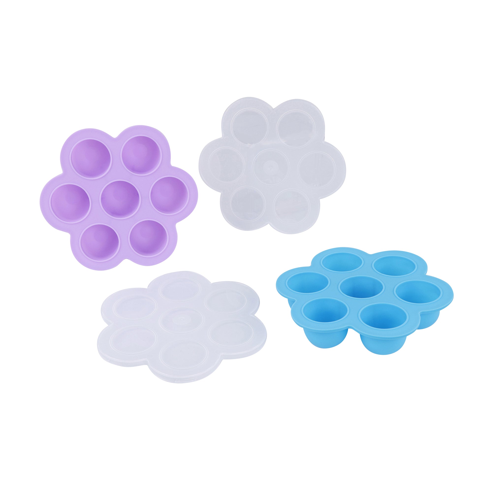 Food Container with Thin Lid - 2PK Blue and Purple Meal Prep Container