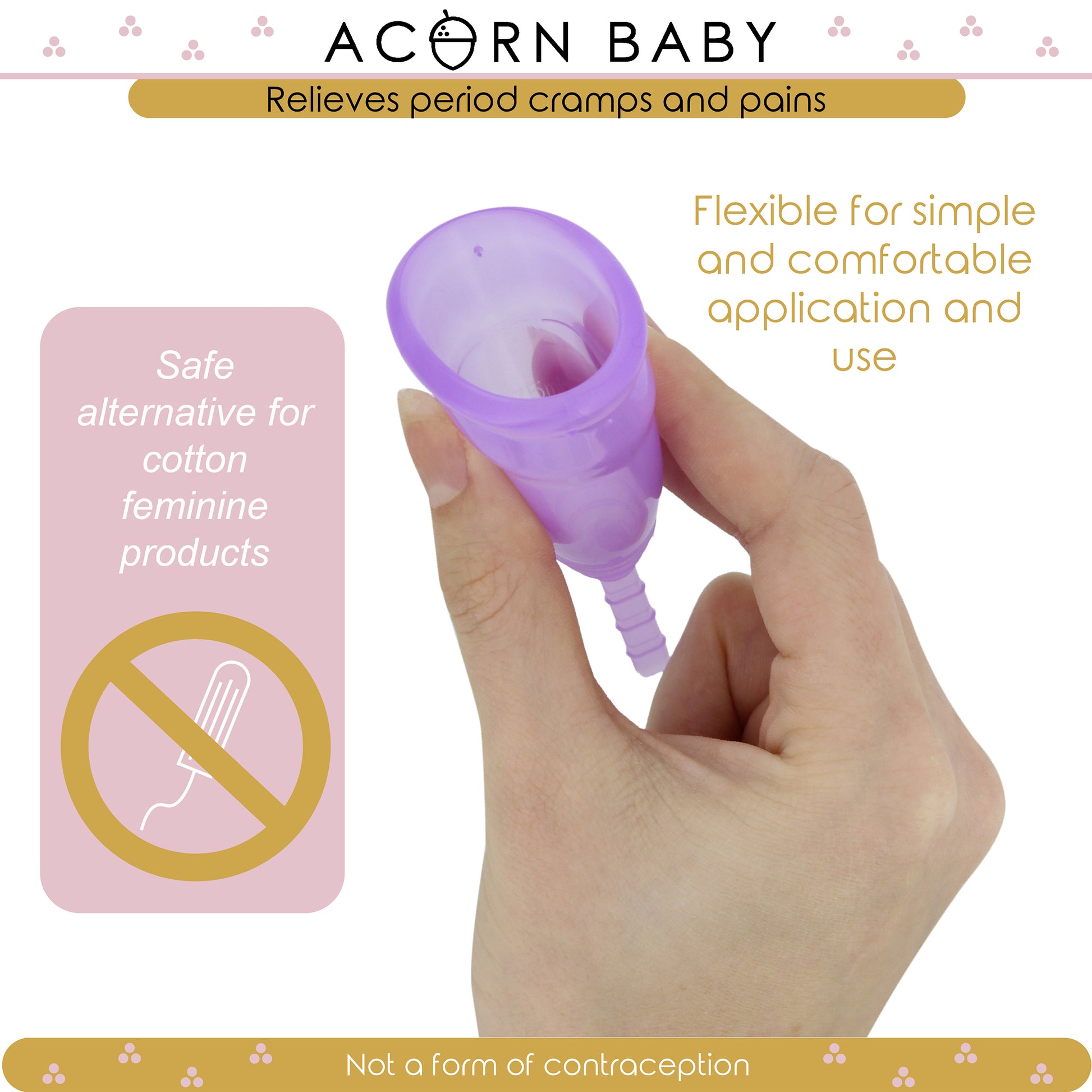 Adult Menstrual Cup Small Silicone Purple 1pk - Leak Free Period Cups