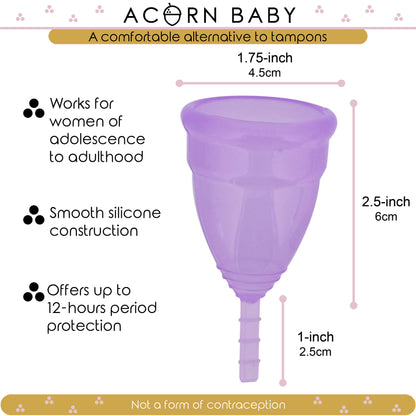 Adult Menstrual Cup Large Silicone Purple 1pk - Leak Free Period Cups