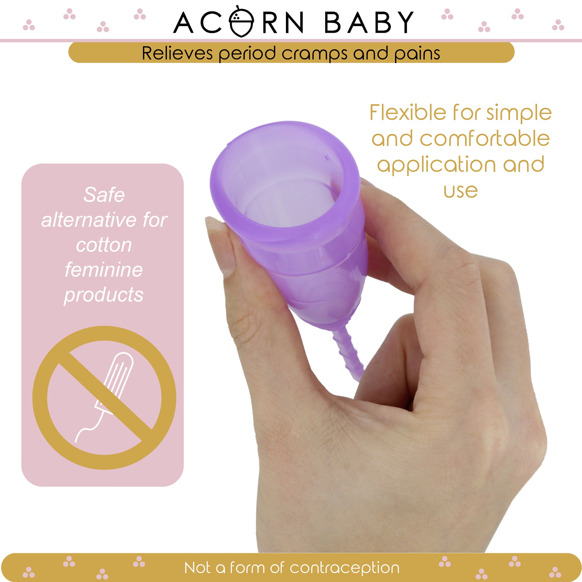 Adult Menstrual Cup Large Silicone Purple 1pk - Leak Free Period Cups