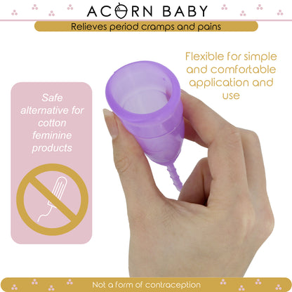 Adult Menstrual Cup Large Silicone Purple 1pk - Leak Free Period Cups