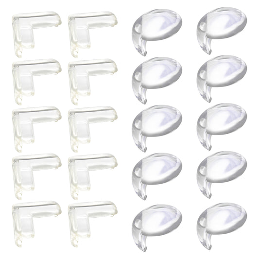 Clear Corner Guards - 20pk Round and Square Baby Corner Protectors