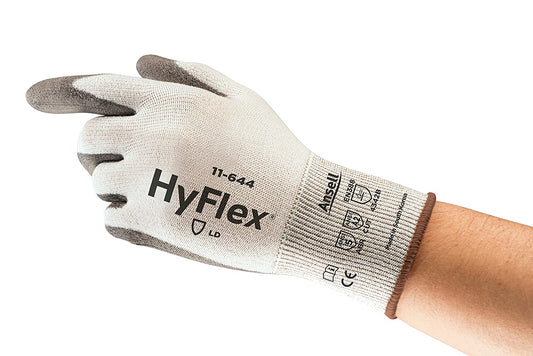 HyFlex 11-644 High Abrasion Cut Resistance Glove for Mechanics White, XL