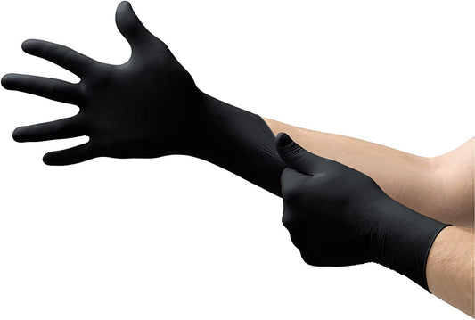 MK-296 Black Disposable Nitrile Gloves, Latex-Free