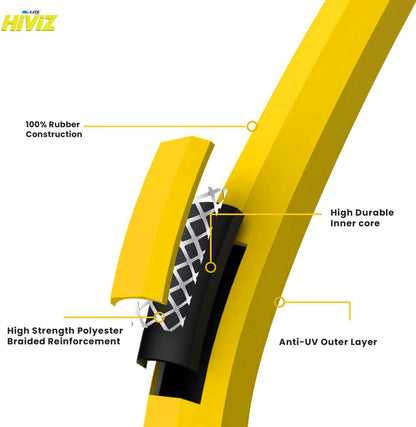 HiViZ Rubber Water Hose 3/4 X 50',3/4 Male and Female GHT