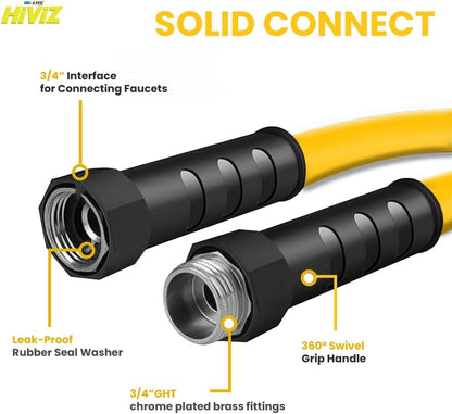 HiViZ Rubber Water Hose 3/4 X 50',3/4 Male and Female GHT