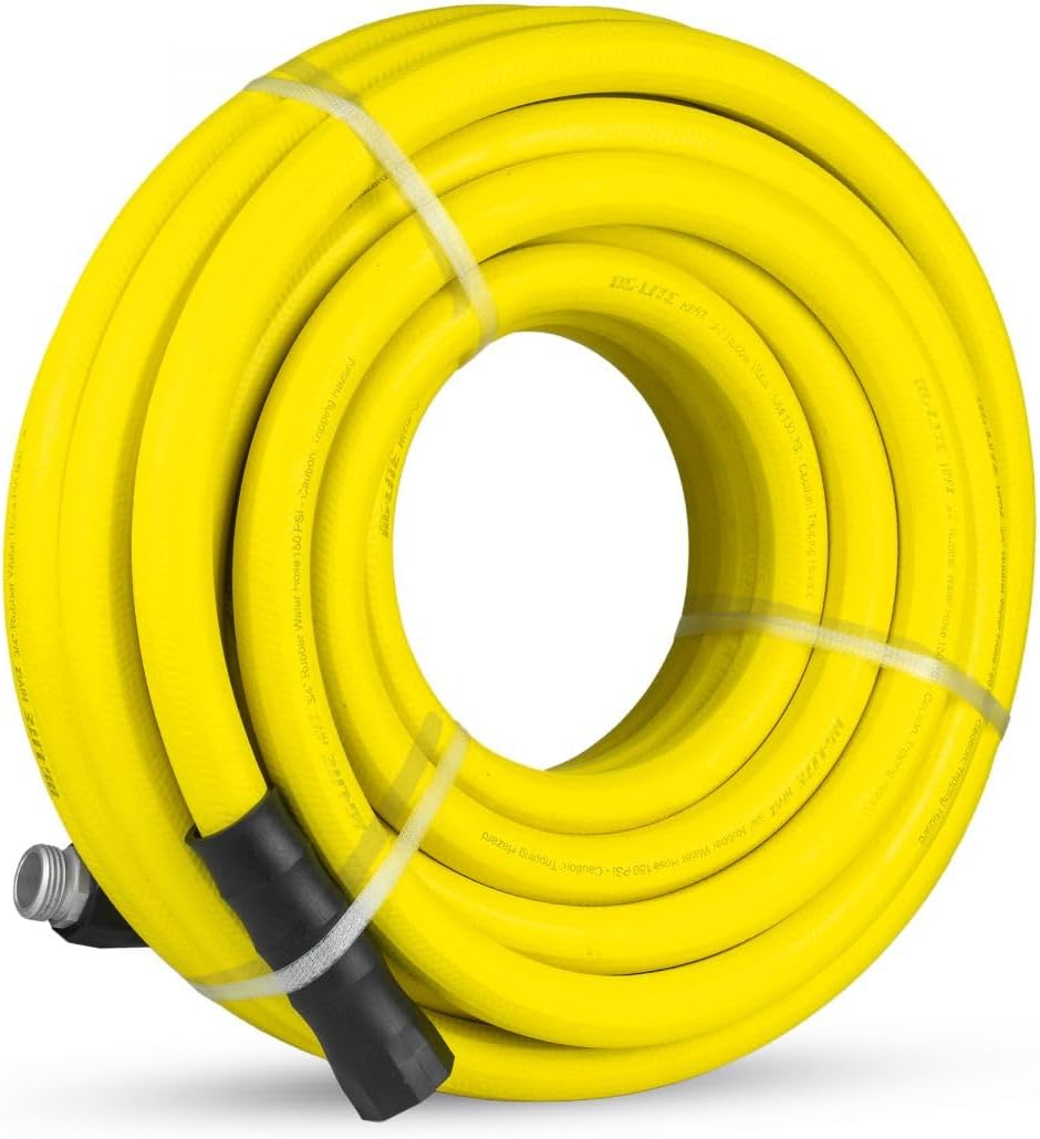 HiViZ Rubber Water Hose 3/4 X 50',3/4 Male and Female GHT