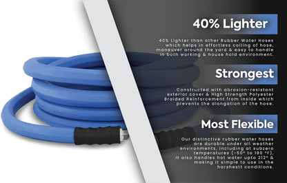 AG-LITE BSALONE25 1" x 25' Hot/Cold Water Rubber Garden Hose, 100% Rubber