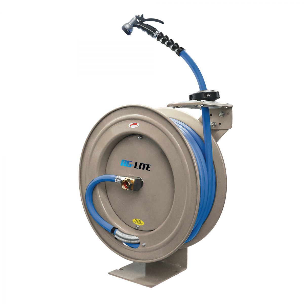 AG-Lite Rubber Water Hose Reel 5/8" x 50' Retractable Heavy Duty, Hot/ Cold