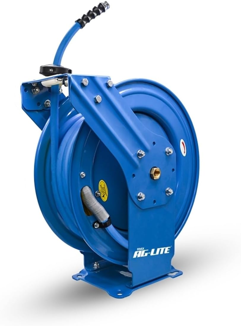 AG-LITE ALWRDA58100 5/8" x 100' Rubber Water Hose Dual Arm Reel – Heavy Duty
