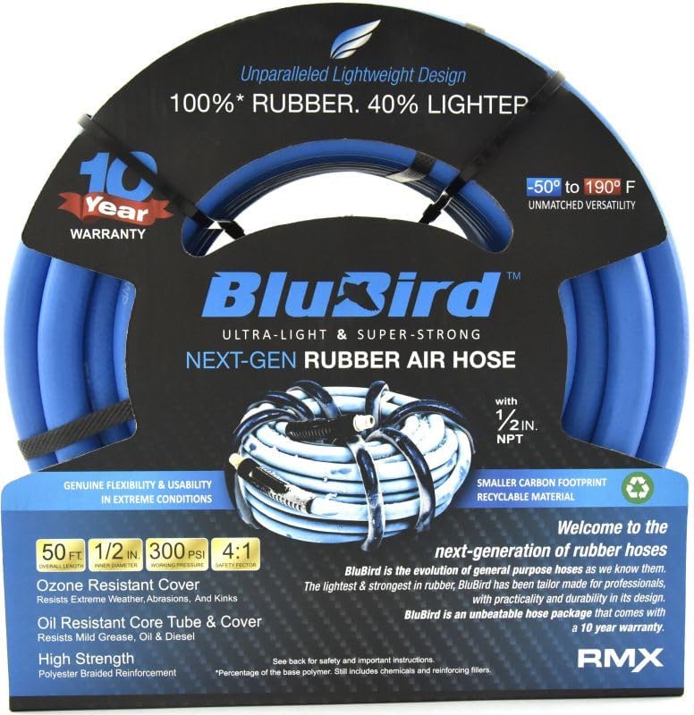 Rubber Water Hose Reel Hvy Duty Single Arm Assy 1/2" x 50'