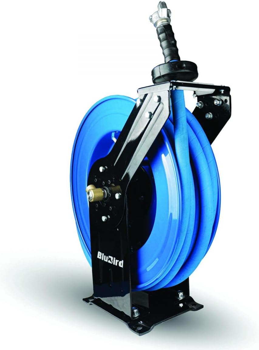 Rubber Water Hose Reel Hvy Duty Single Arm Assy 3/4" x 50'