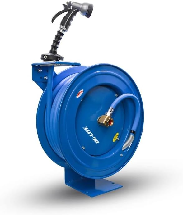 Rubber Water Hose Reel Hvy Duty Single Arm Assy 5/8" x 50'