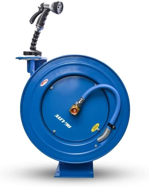 Rubber Water Hose Reel Hvy Duty Single Arm Assy 5/8" x 50'