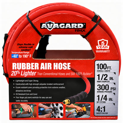 RMX Avagard - Premium Rubber Air Hose - 20% Lighter - 100% Rubber (3/8" x 100')